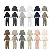 Ensemble sweat-shirt et pantalon de survêtement pour homme, 100% coton, 400 g/m², logo personnalisé DTG, 12 couleurs, impression haute résistance, broderie 3D