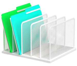 Desk <b>File</b> <b>Organizer</b> Upright Mesh Desktop <b>Organizer</b> <b>File</b> Sorter Office Organization <b>File</b> Holder for Home Office Classroom White - Product Image 1