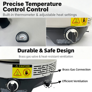 <span class=keywords><strong>Four</strong></span> à pizza au gaz italien portable en acier inoxydable pour l'extérieur, 16 pouces, style napolitain - Product Image 4