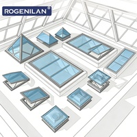 Tragaluces de Aluminio Motorizados a Medida Rogenilan, Resistentes al Agua, con Vidrio Templado, en Forma de L, para Exteriores