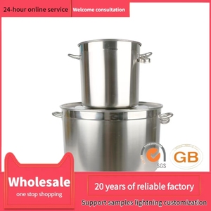 Fabbrica in acciaio inox 25/30/35/40/50/60/70/80cm pentola grande Stock commerciale cucina pentole 304 pentole - Product Image 6