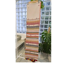 Sari Bhujodi en coton multicolore perlé, tissé à la main, ethnique, de créateur, élégant pour mariage, fêtes et occasions spéciales - Product Image 1