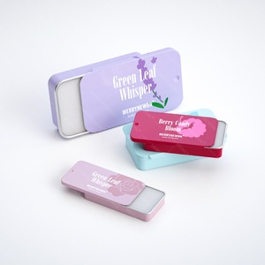 Empty Black Slide Top Tin Container <b>Mini</b> Portable Metal Tinplate Candy <b>Storage</b> <b>Box</b> Metal Slide Tin Pocket Size for Candy Tablet - Product Image 2