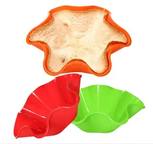 Bộ Dụng Cụ Làm Vỏ Bánh Tortilla Đầy Màu Sắc Khuôn Tô Salad Bánh Taco Chống Dính Bằng Silicon Chảo Nướng Bánh Tostada