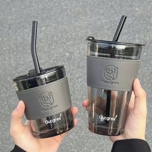 Portable avec paille, tasse à café en verre étanche peut être personnalisé - Product Image 5