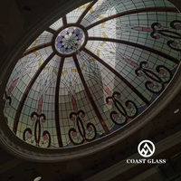 Vitrail rond Plafond de lucarne en forme de dôme Église résidentielle Verre décoratif incurvé