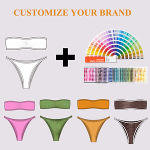 Costume da bagno da donna due pezzi push-up rosa tinta unita, taglia unica, sexy, con volant, monospalla, ad asciugatura rapida, per l'estate, in promozione - Product Image 4