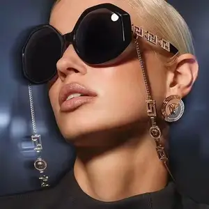 New Arrival Brand Design Big Fashion Shades Große Metall Sonnenbrille Übergroße Polygon Sonnenbrille Frauen Männer