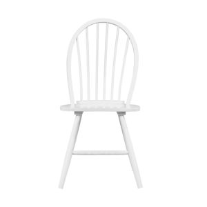 Ensemble de 2 chaises d'appoint de style ferme DB finition blanche, salle à manger décontractée, cuisine, chaise arrière Windsor, meubles en bois pour usage traditionnel - Product Image 2