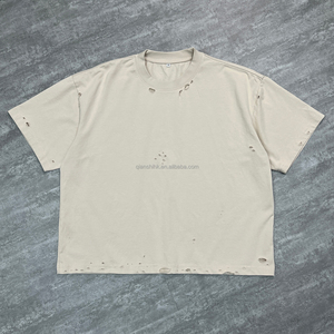 เสื้อยืดโอเวอร์ไซส์สไตล์สตรีทแวร์แบบยูนิเซ็กซ์ ผ้าฝ้ายคุณภาพสูง ทรงบ็อกซี่ น้ำหนักมาก เหมาะสำหรับผู้ชาย สปริง/ซัมเมอร์ รับสั่งทำพิเศษ - Product Image 1