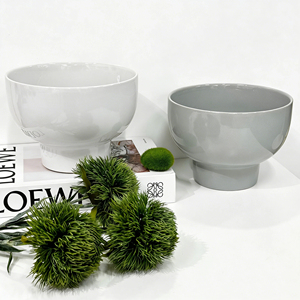 Nouveauté 2026 : Pots de fleurs en céramique blancs et gris clair en forme de bol <span class=keywords><strong>sur</strong></span> <span class=keywords><strong>pied</strong></span>, vente directe usine, pour plantes succulentes d'intérieur, décoration maison - Product Image 2