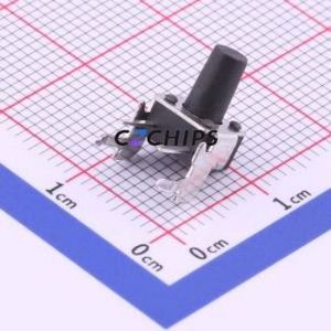 TC-1102HJ-C-L Tactile Switch Bent Lead Through Hole-4P,6x6mm Switch Single Pole Single Throw Round Button 2.6N Right Angle - Product Image 1