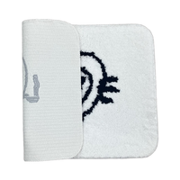 Design personnalisé antidérapant tufté motif jacquard tapis de bain en microfibre lavable en machine tapis géométrique alphabet pour la maison salle de bain
