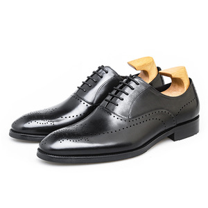 Chaussures en cuir véritable pour homme, design personnalisé, style rétro, cuir véritable souple, respirant, chaussures de mariage - Product Image 1