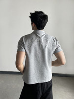 Camiseta de manga corta para hombre, de corte holgado y corto, con cuello bordado y hombros de caída, de tejido grueso, precio de fábrica para mayoristas