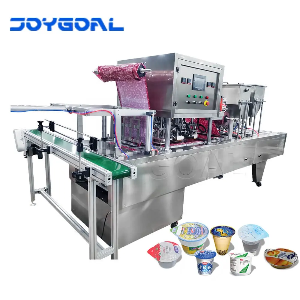 Automatico tazza di plastica di riempimento e di tenuta della macchina cibo macchine per l'imballaggio di fabbrica attrezzature per la marmellata succo di acqua liquida