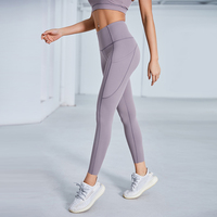 Leggings de sport pour femmes de haute qualité, longueur cheville, taille élastique, couleur unie, avec tissu respirant et extensible dans quatre directions