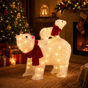 Luces LED de Año Nuevo, Paquete de 2, 100 Leds, Diseño de Oso Polar, para Decoración del Hogar - Product Image 1