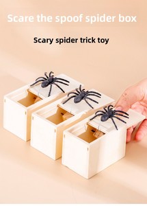 Vente flash - Boîte à araignées amusante et originale - Jouet en bois créatif pour farces - Cadeau d'Halloween pour enfants et adultes - Product Image 4