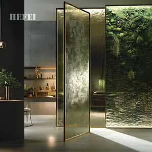 Divisori e Paraventi Personalizzati OEM in Filo Metallico e Vetro Artistico Curvo per Ristoranti/Hotel Si Accettano Idee di Design - Product Image 5