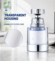 Filtre à eau pour robinet de 5 microns avec noyau filtrant en PP et adaptateur universel pour usage domestique, filtration des sédiments