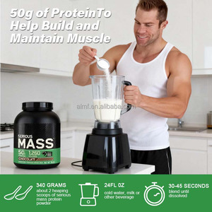 โปรตีนสูง 50 กรัม 1260 แคลอรี่ รสช็อกโกแลต 5 ปอนด์ อาหารเสริมเพิ่มน้ำหนัก เพิ่มกล้ามเนื้อ สำหรับฟิตเนส สร้างมวลกล้ามเนื้อ ผง Serious <span class=keywords><strong>Mass</strong></span> - Product Image 3