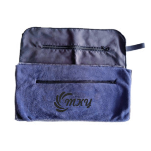 Luxury 400gsm Quick Dry <b>Microfiber</b> Gym <b>Towel</b> with Zipper Pocket Customizable - Product Image 3