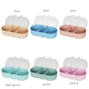 Boîtes à goûter en silicone avec couvercles, boîte de conservation alimentaire en silicone réutilisable à 3 compartiments pour le déjeuner à l'école, le bureau, les voyages - Product Image 2