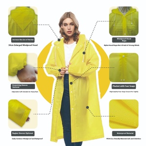 Chubasquero no desechable combinado EVA para hombres y mujeres adultos impermeable portátil grueso para Poncho para viajes al aire libre fábrica al por mayor - Product Image 1