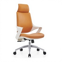 Chaise de bureau ergonomique exécutive pour ordinateur, base en acier à cinq étoiles, cadre en plastique, pivotante, réglable en hauteur, design moderne, monobloc
