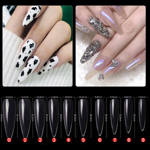 500 faux ongles transparents en ABS, demi-couverture, longs et pointus, style français, pour <span class=keywords><strong>manucure</strong></span> féminine - Product Image 4
