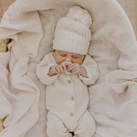 Gorros de Punto para Bebés de 0 a 1 Año, Otoño e Invierno, Modernos, Unisex, con Borla, Estilo Personaje, Poliéster/Algodón