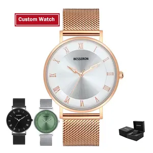 BESSERON spring new double-layer dial simple stainless steel quartz women's watch custom logo watch