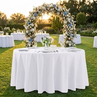 Nappe Ronde en Polyester de 120 Pouces, Infroissable, Bord Ourlé, Sans Repassage, pour Mariages, Banquets, Hôtels et Événements - Vente en Gros