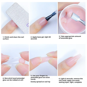 Gel per Estensione Unghie Non Appiccicoso Francese in Offerta |   15ml Rosa/<span class=keywords><strong>Nude</strong></span>/Bianco/Trasparente |   Manicure Professionale di Qualità da Salone |   Durevole - Product Image 2