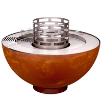 Barbecue moderne multi-combustibles pour bois de chauffage, utilisation intérieure et extérieure, jardin, foyer durable en acier Corten, certifié CE, toutes saisons