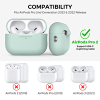 Coque en silicone pour écouteurs de protection complète en une partie de couleur unie pour AirPods Pro 2