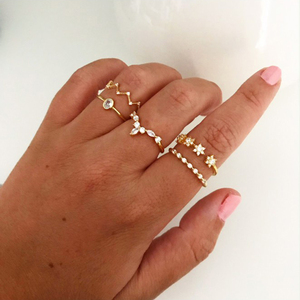 Anillo Abierto ROXI S925 de Plata de Ley con Diseño de Pétalos de Copo de Nieve y Diamantes, Extremadamente Lujoso - Product Image 5