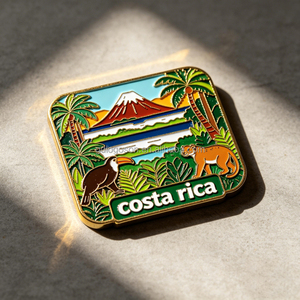 Imán de nevera metálico personalizado con diseño de perezoso y colibrí, bandera de <span class=keywords><strong>Costa</strong></span> <span class=keywords><strong>Rica</strong></span>, recuerdo de viaje de Centroamé<span class=keywords><strong>rica</strong></span>, venta al por mayor - Product Image 5