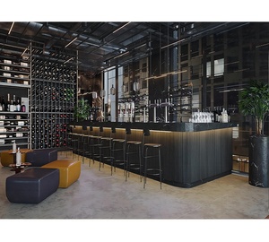 Diseño Interior de Cafetería, Diseño de Interiores de Cafetería en 3D, Concepto de Diseño de Interiores de Bar Acogedor, Asientos de Restaurante con Mesas y Sillas en Oferta - Product Image 1