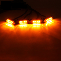 Juego de 4 Luces LED Universales para Parrilla de Coche, Nuevas Luces de Circulación Diurna y Antiniebla con Luces Amarillas/Ámbar y Arnés de Cables