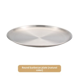Plateau de service, plateau de table, assiette à steak, assiette de barbecue, assiette de barbecue circulaire coréenne en acier inoxydable - Product Image 4