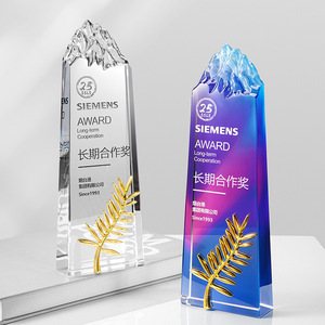 รางวัลความร่วมมือระยะยาวของซีเมนส์ คริสตัล โทรฟี่ ของที่ระลึกทางธุรกิจที่แกะสลักขึ้นเป็นรางวัลสำหรับการประชุม - Product Image 4