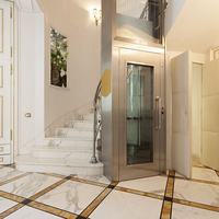 Ascenseur de villa 400 kg, ascenseur de passagers sans fosse, ascenseur de luxe pour maison avec traction par courroie