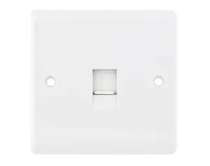Hot selling white 10A switch 1 gang telephone data socket outlet white color switch