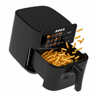 Friteuse à air de grande capacité 8L, 1500W, sans huile, four carré, écran tactile LED, minuterie 60 minutes
