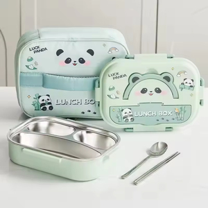 316 Stainless Steel Children's Cartoon <b>Lunch</b> <b>Box</b>, Specially Designed for Elementary Students with Divided Serving Compartments - Product Image 2