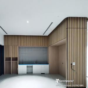 Holzpaneele für Wände Schalldämmende Holzlatten-Wandpaneele für Innenraumgestaltung Geräuschreduzierende Holz-Akustikwandpaneele - Product Image 5