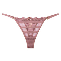 Culotte sexy en dentelle transparente pour femme, sous-vêtement à lettres en V, string sans couture, lingerie, 0719