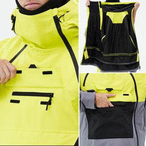 Tuta da sci invernale impermeabile <span class=keywords><strong>giacca</strong></span> da sci da esterno con snowboard da uomo giallo brillante/nero antivento e traspirante - Product Image 2